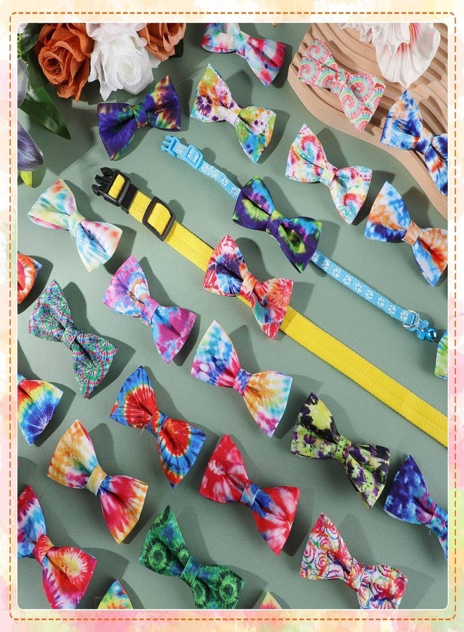 Cosblank 60 Pcs Dog Collar Bow Ties Bulk Dog Grooming Supplies Bowtie Accessories Puppy Bows Detachable Collar Charms for Small Medium Large Cat Pet Costume(Tie Dye) - Image 5
